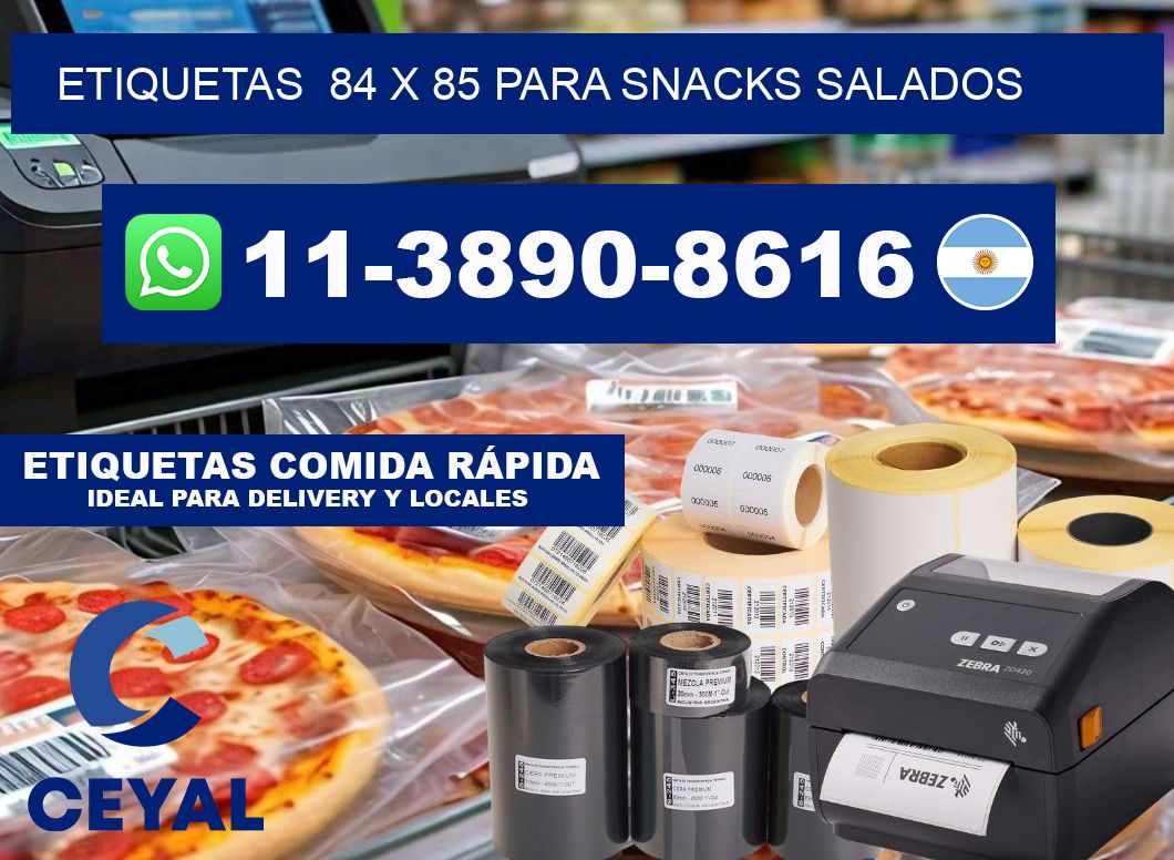 etiquetas  84 x 85 para Snacks salados