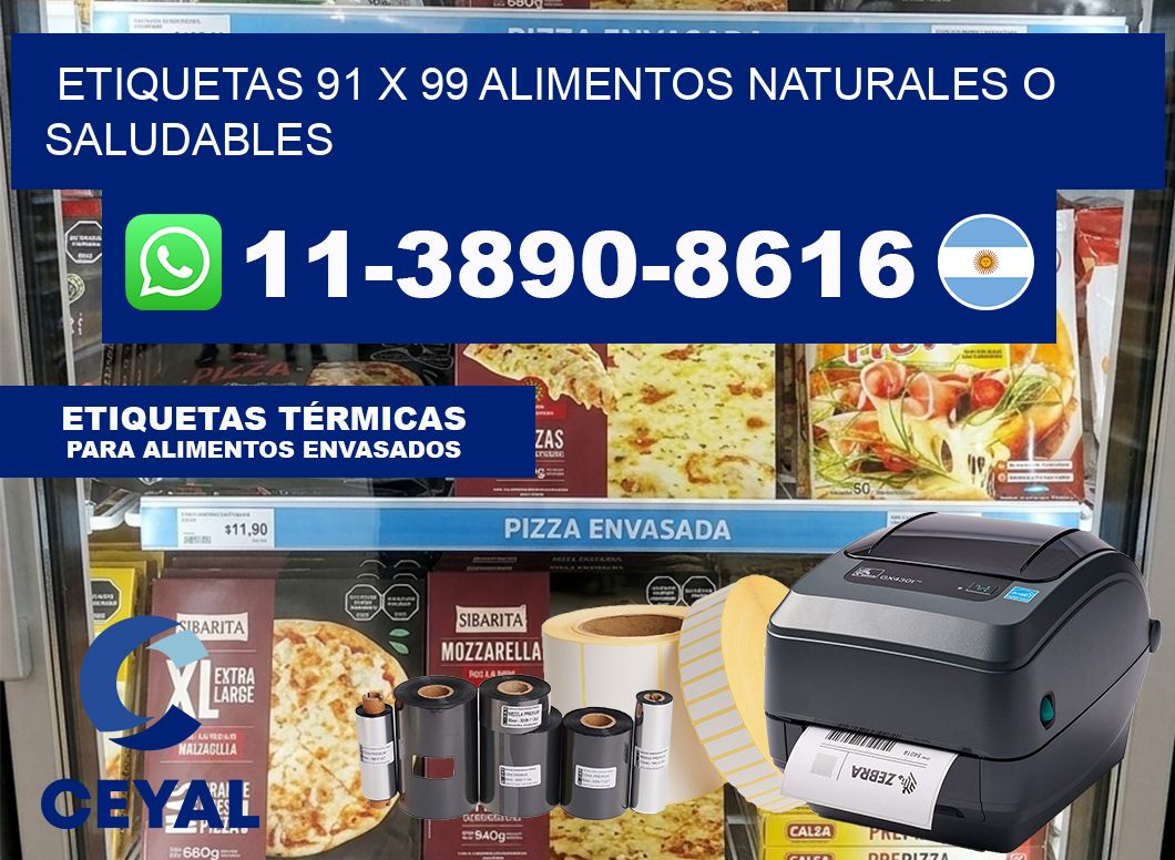 etiquetas 91 x 99 alimentos naturales o saludables