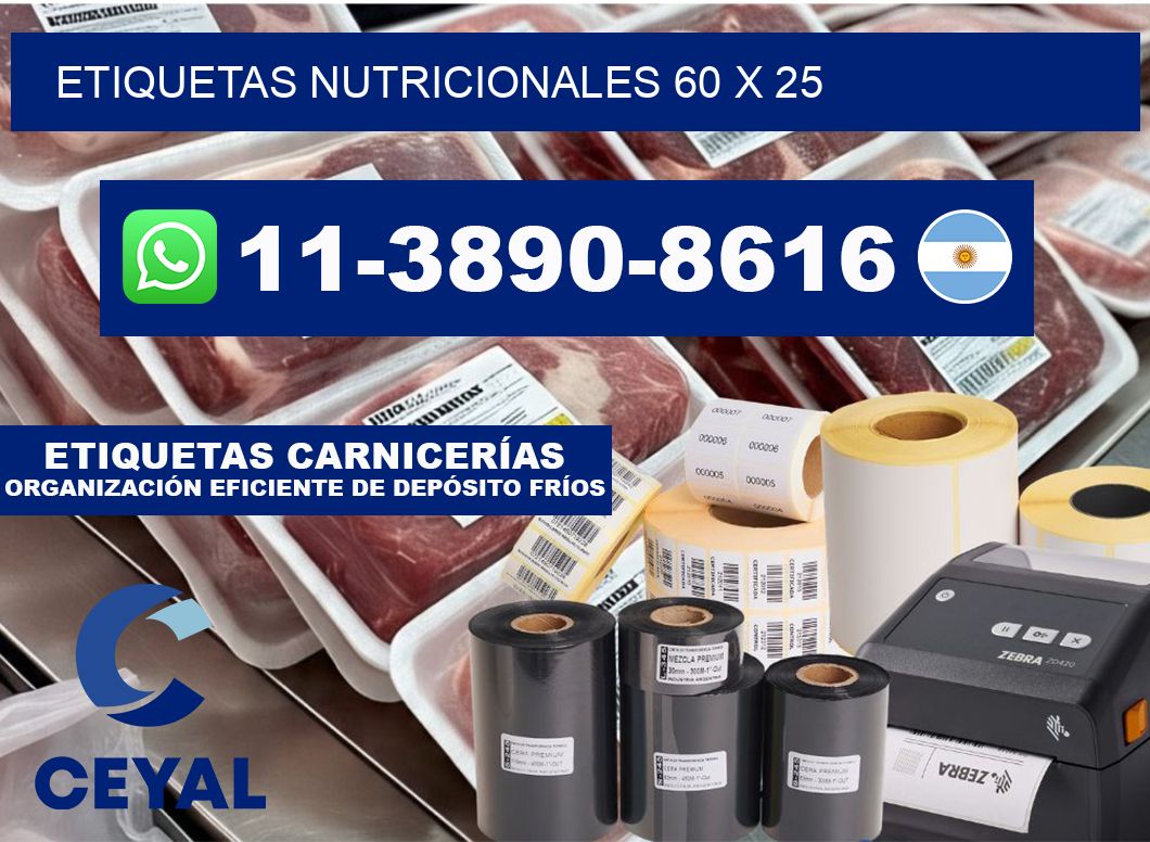etiquetas nutricionales 60 x 25