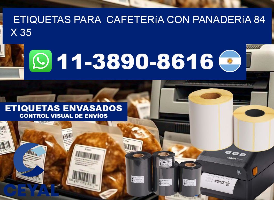 etiquetas para  Cafetería con panadería 84 x 35