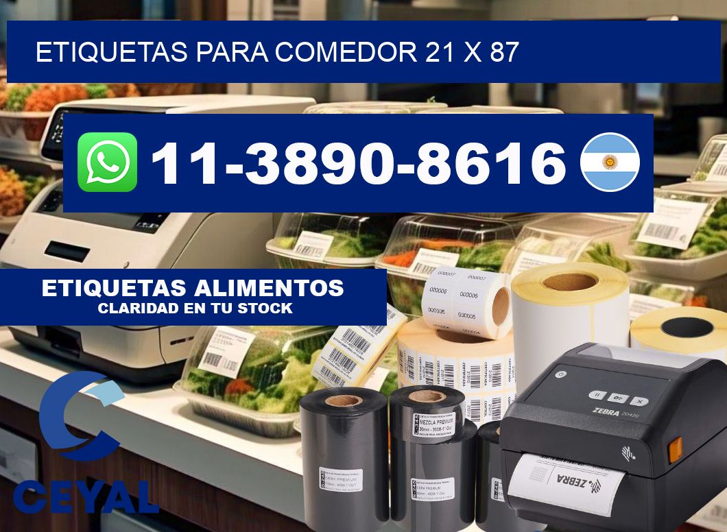 etiquetas para Comedor 21 x 87