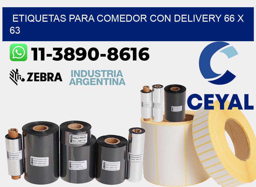 etiquetas para Comedor con delivery 66 x 63