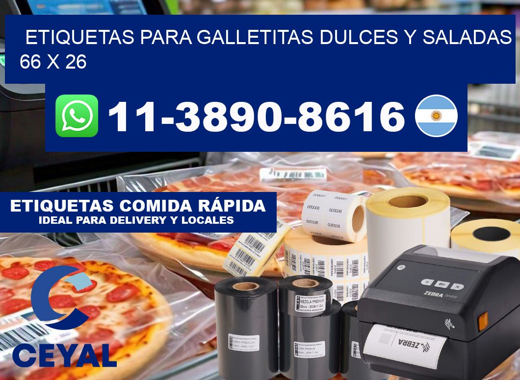 etiquetas para Galletitas dulces y saladas 66 x 26