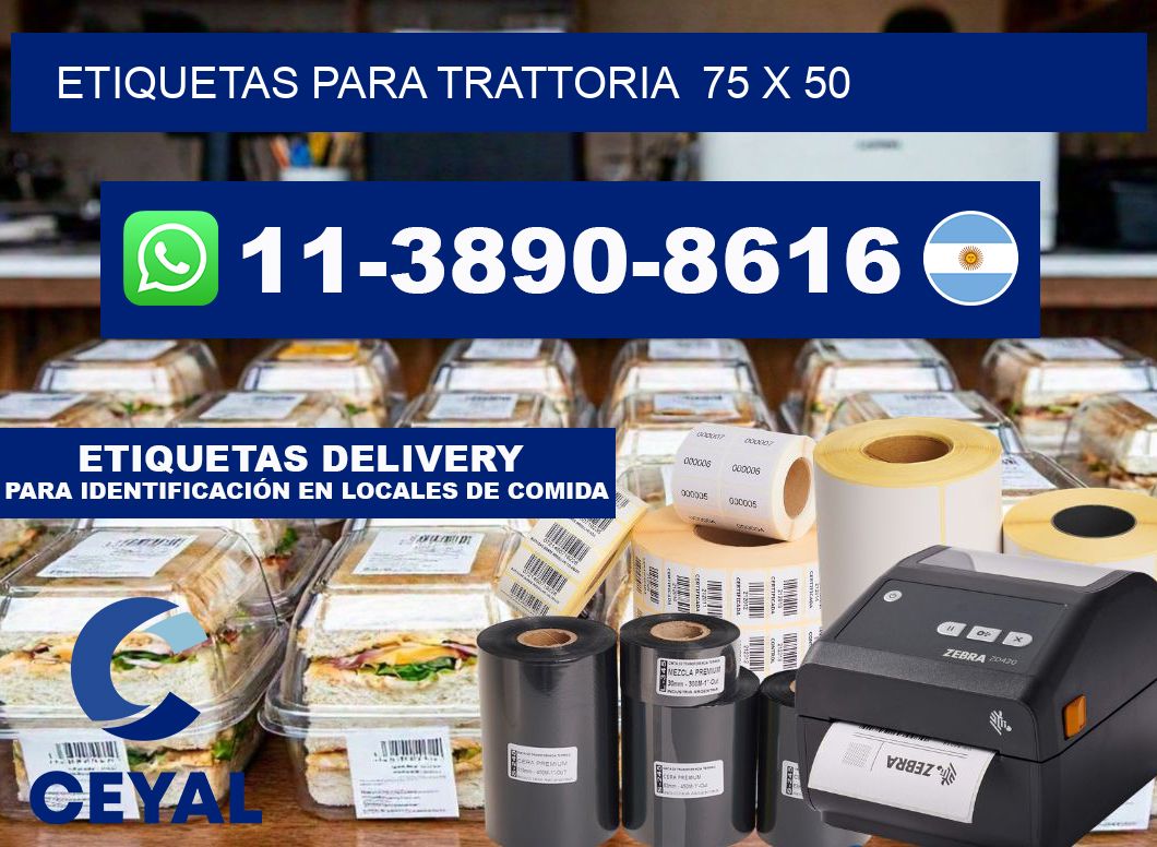 etiquetas para Trattoria  75 x 50