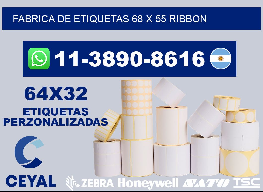 fabrica de etiquetas 68 x 55 ribbon