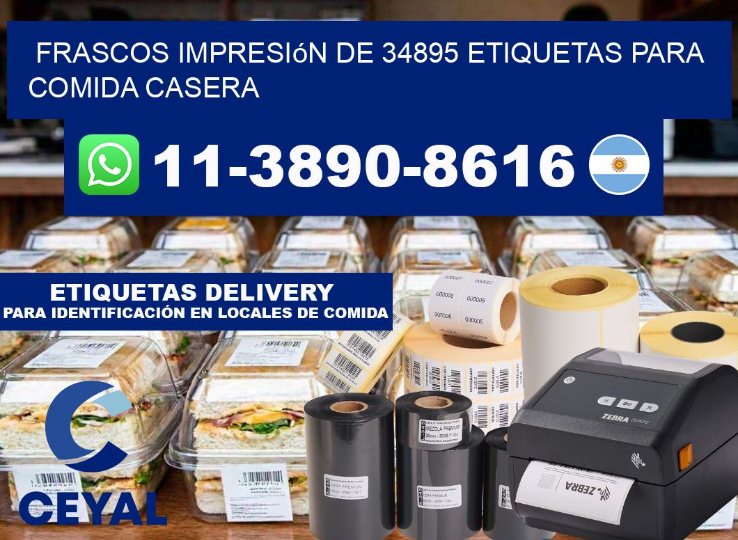 frascos impresión de 34895 etiquetas para comida casera
