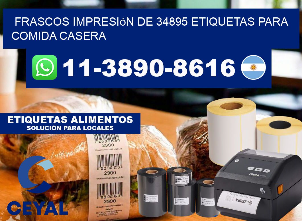 frascos impresión de 34895 etiquetas para comida casera