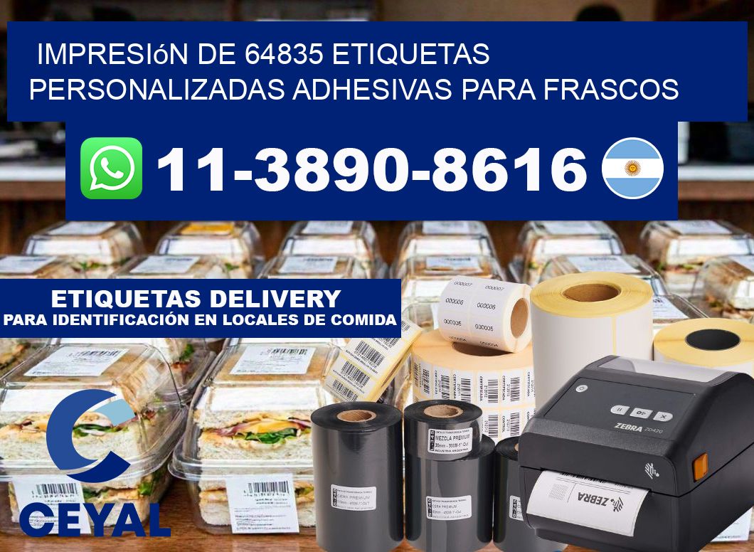 impresión de 64835 etiquetas personalizadas adhesivas para frascos