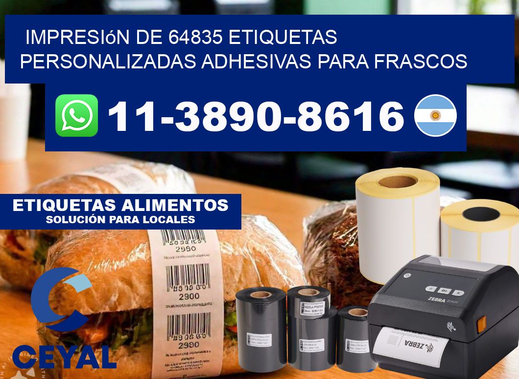 impresión de 64835 etiquetas personalizadas adhesivas para frascos