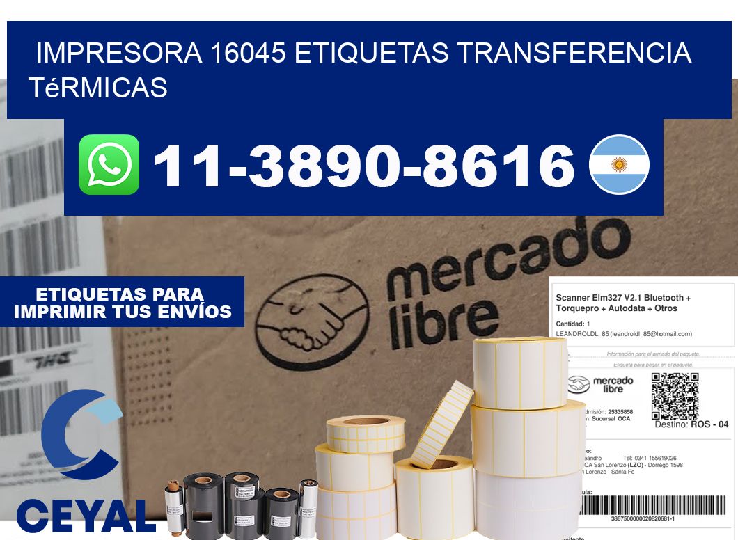 impresora 16045 etiquetas transferencia térmicas