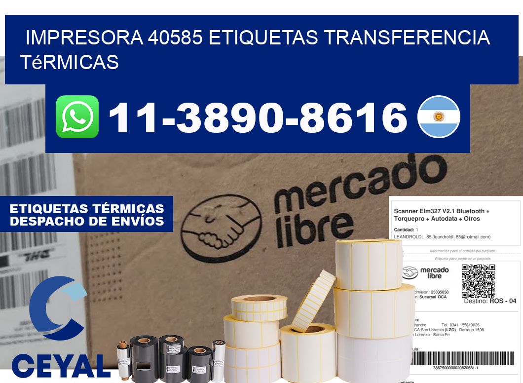 impresora 40585 etiquetas transferencia térmicas