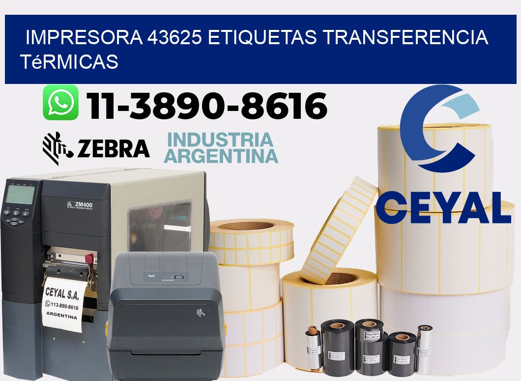 impresora 43625 etiquetas transferencia térmicas
