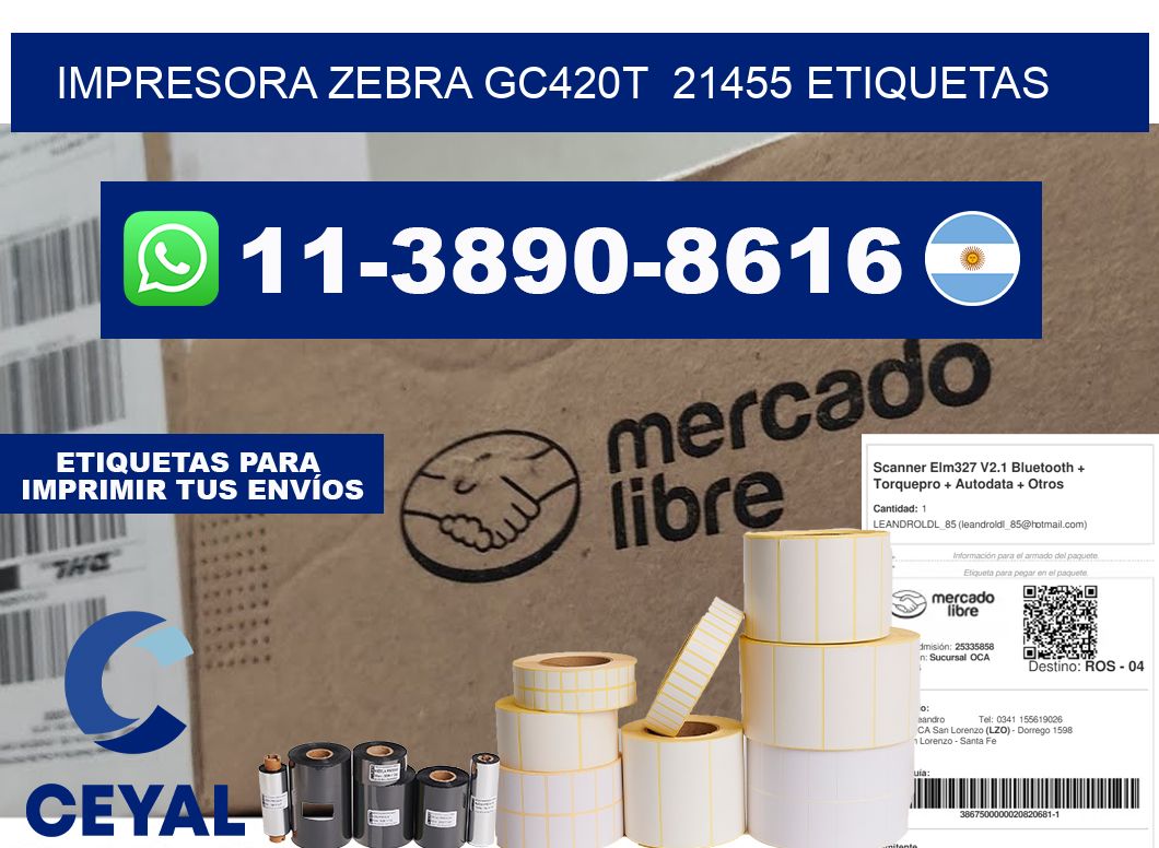 impresora zebra gc420t  21455 etiquetas