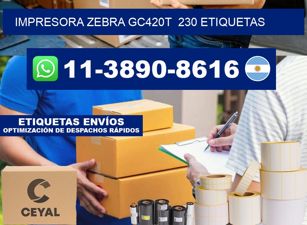 impresora zebra gc420t  230 etiquetas