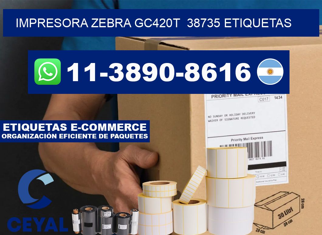 impresora zebra gc420t  38735 etiquetas