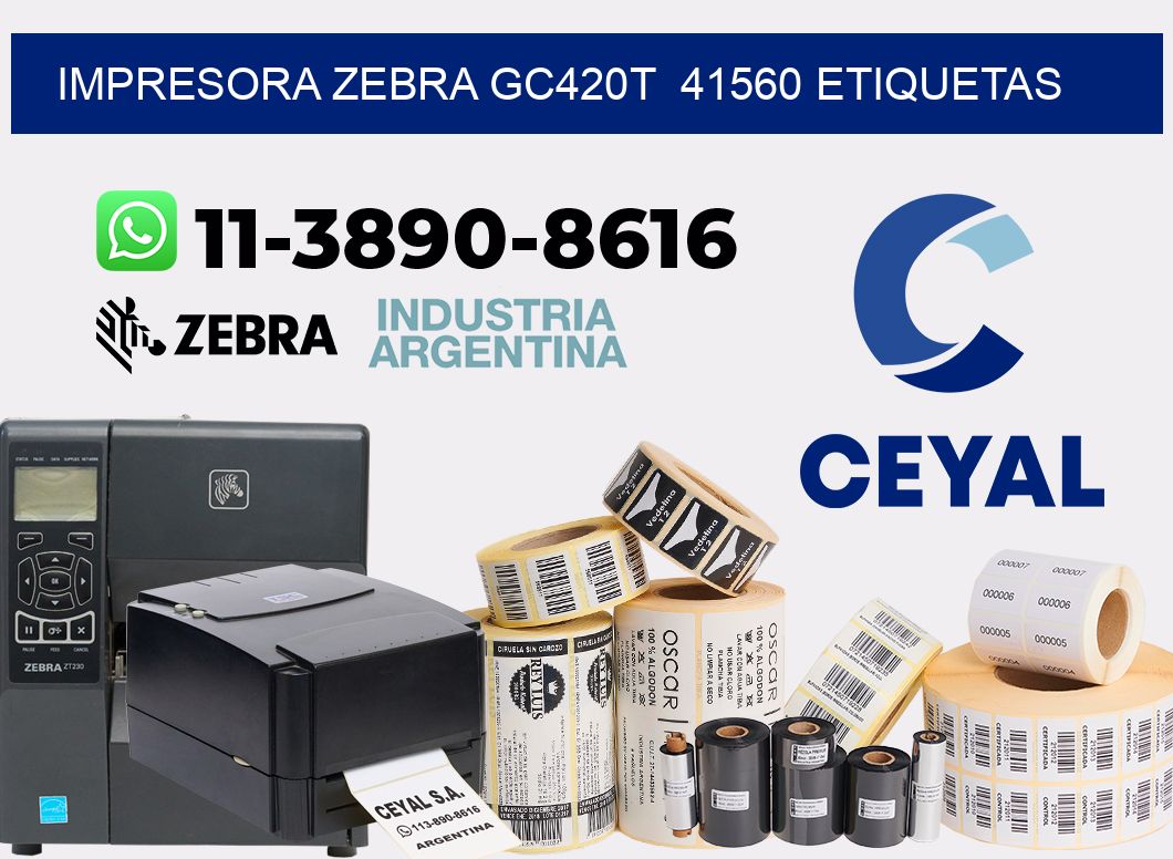 impresora zebra gc420t  41560 etiquetas