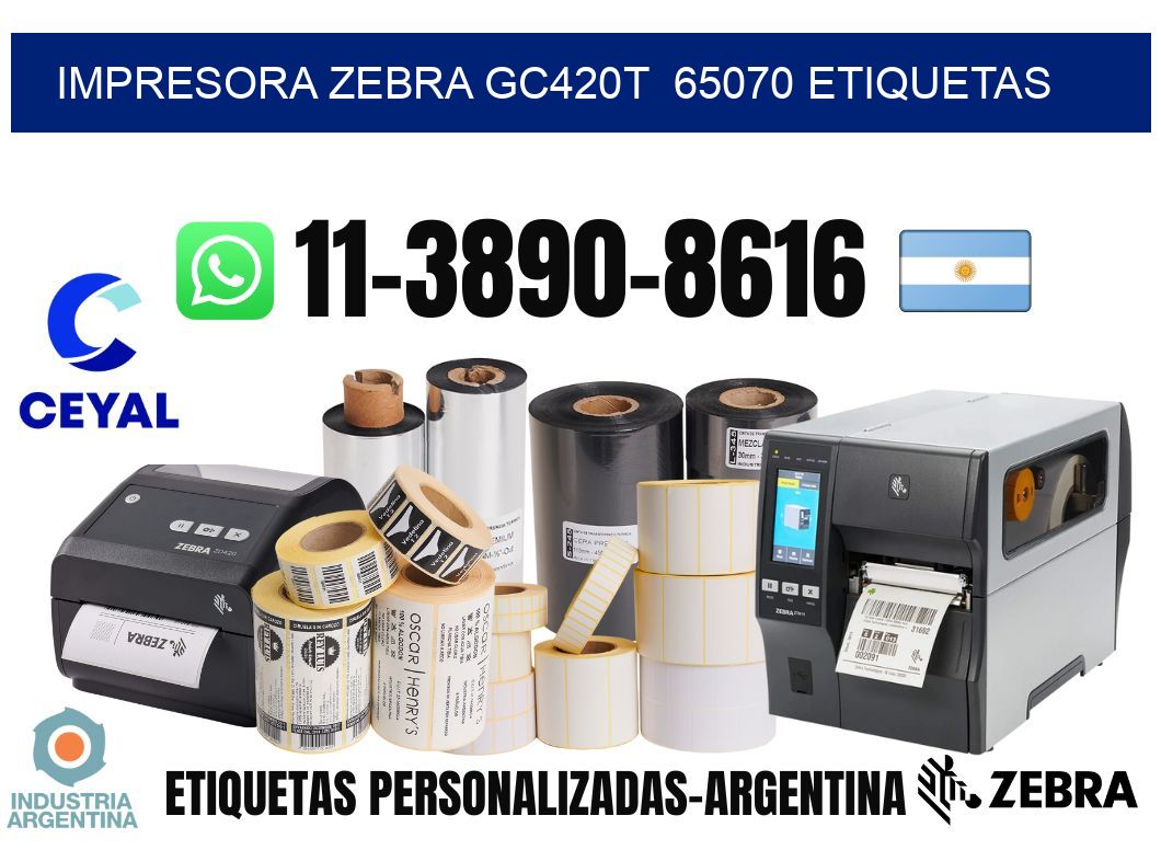 impresora zebra gc420t  65070 etiquetas