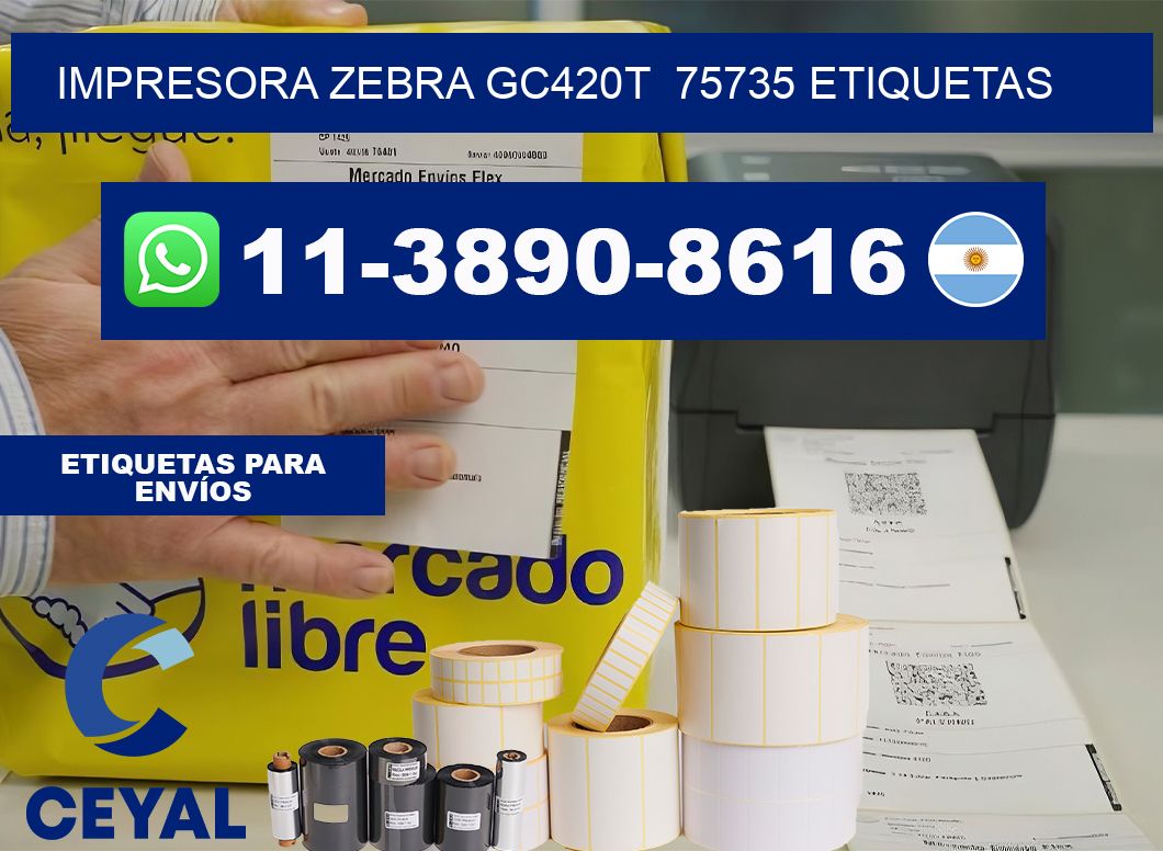 impresora zebra gc420t  75735 etiquetas