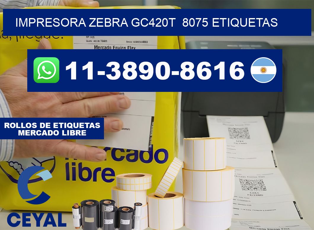impresora zebra gc420t  8075 etiquetas