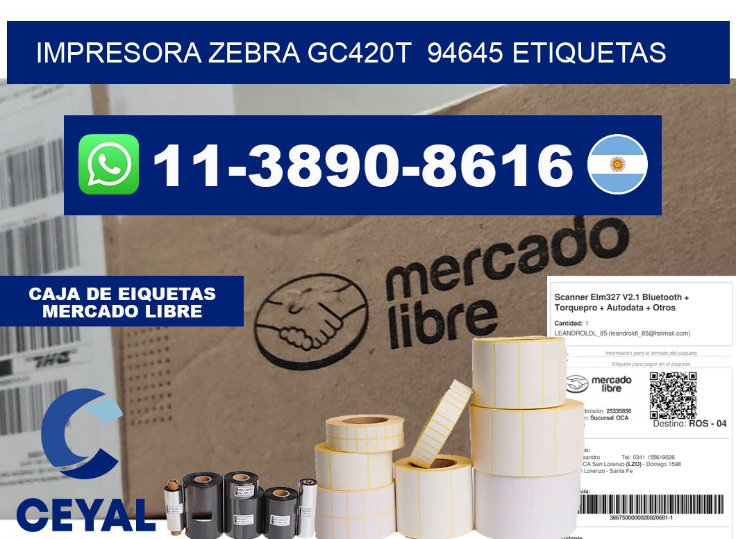impresora zebra gc420t  94645 etiquetas