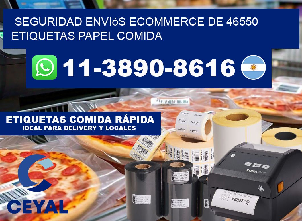 seguridad enviós ecommerce de 46550 etiquetas papel comida