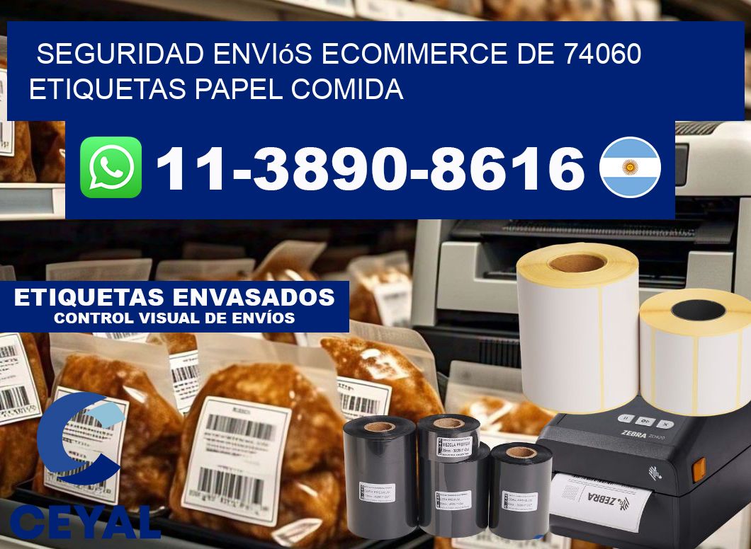 seguridad enviós ecommerce de 74060 etiquetas papel comida