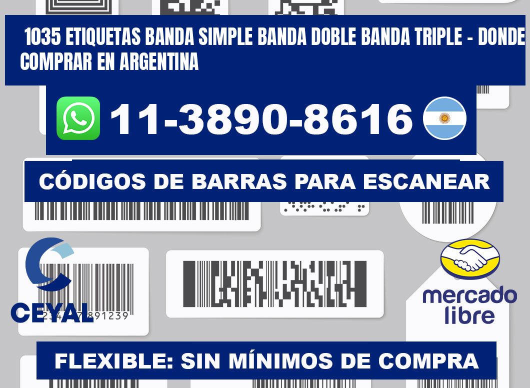 1035 etiquetas banda simple banda doble banda triple - Donde Comprar en Argentina