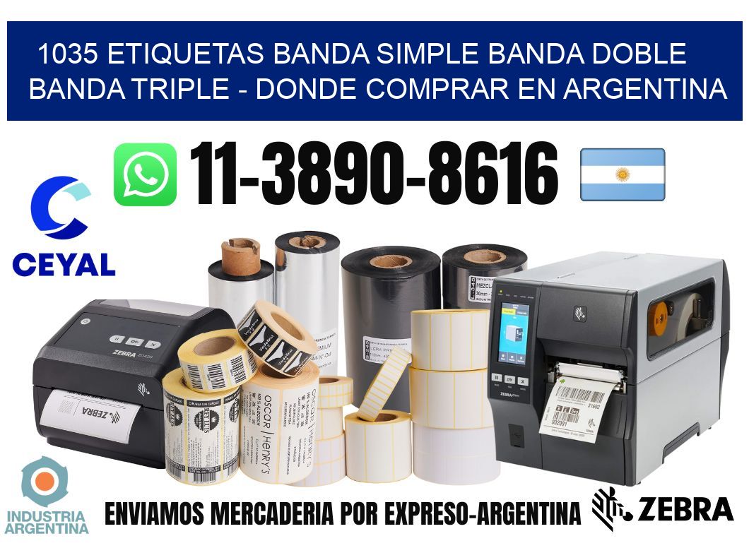 1035 etiquetas banda simple banda doble banda triple - Donde Comprar en Argentina