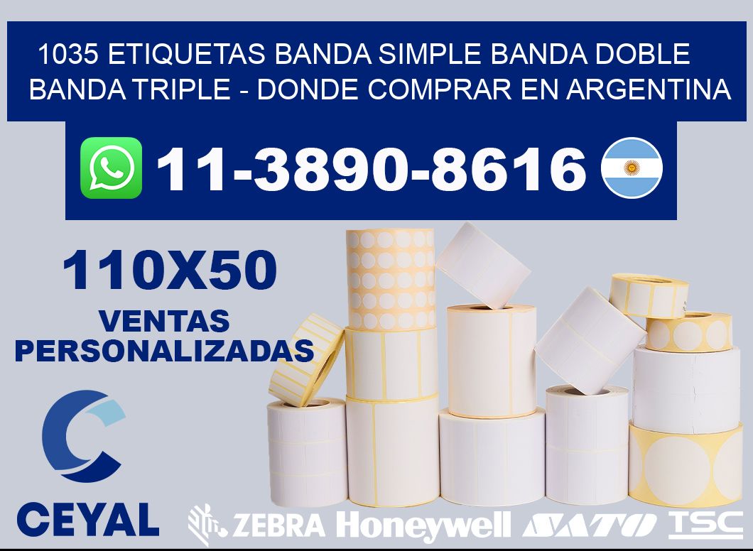 1035 etiquetas banda simple banda doble banda triple - Donde Comprar en Argentina