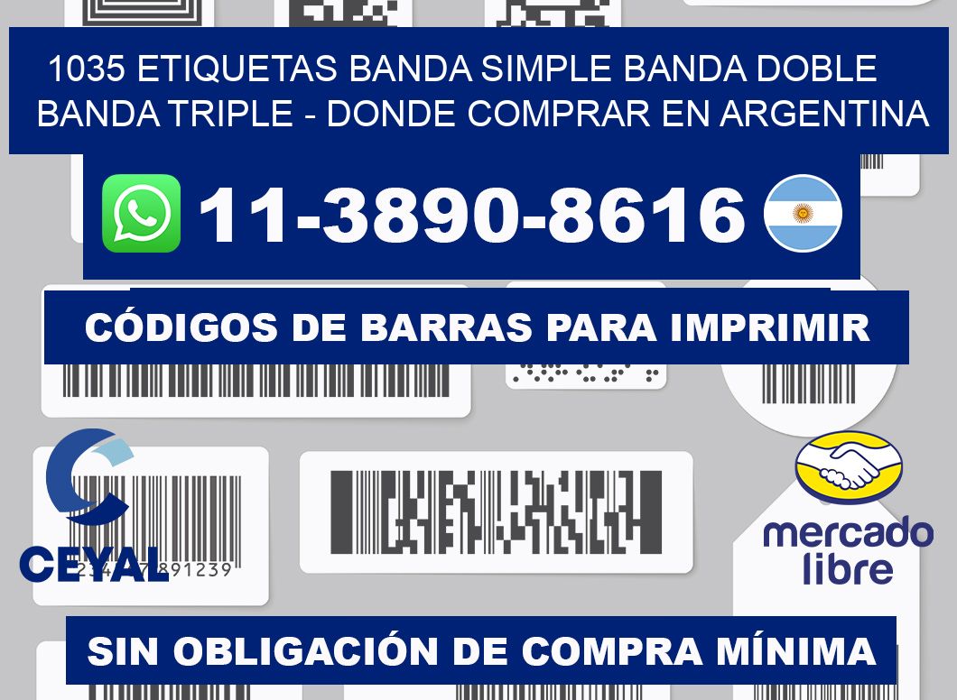 1035 etiquetas banda simple banda doble banda triple - Donde Comprar en Argentina
