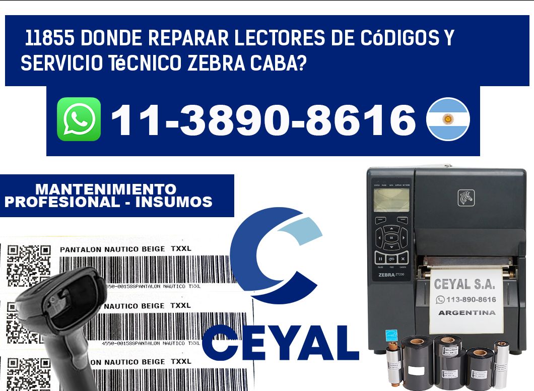 11855 donde reparar Lectores de Códigos y Servicio Técnico zebra Caba?