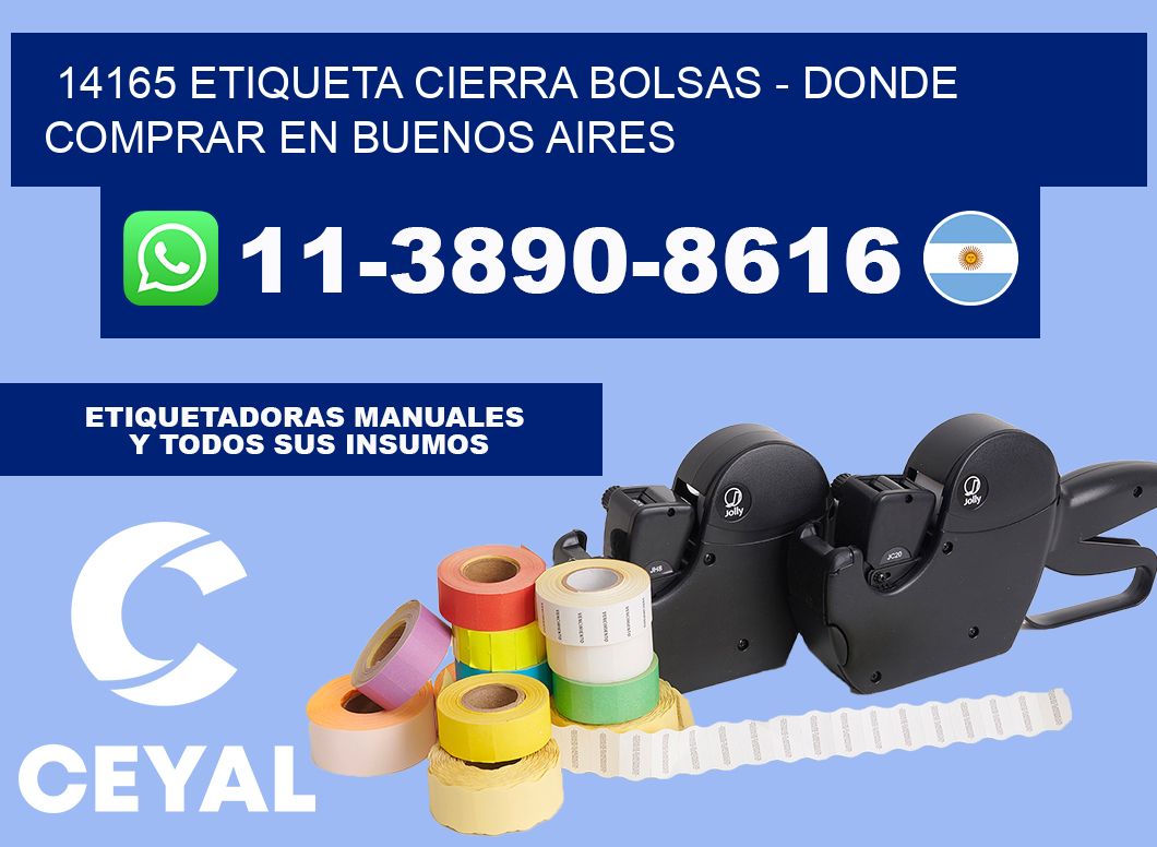 14165 etiqueta Cierra Bolsas - Donde Comprar en Buenos Aires