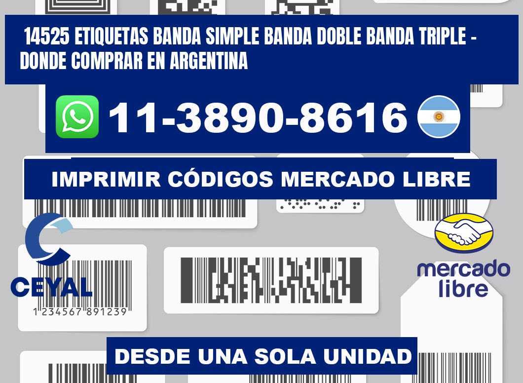 14525 etiquetas banda simple banda doble banda triple - Donde Comprar en Argentina