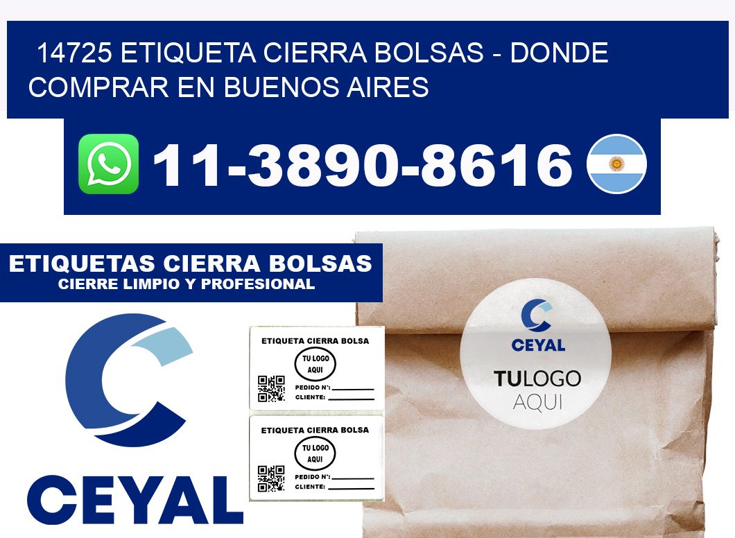 14725 etiqueta Cierra Bolsas - Donde Comprar en Buenos Aires