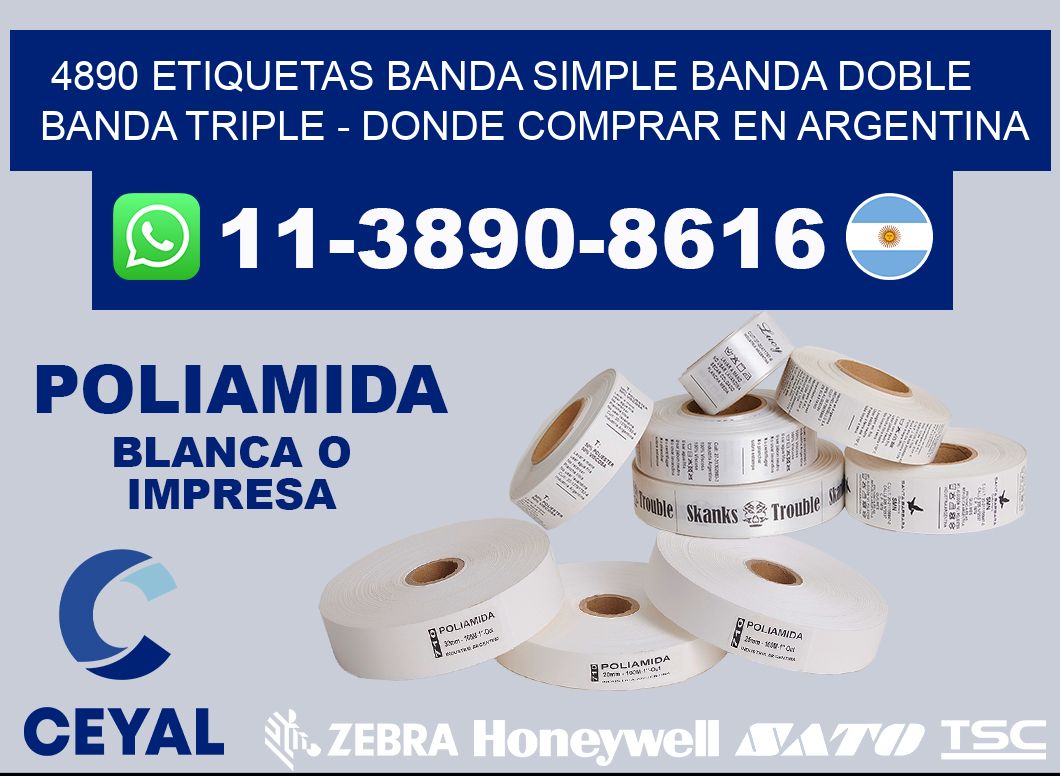 4890 etiquetas banda simple banda doble banda triple - Donde Comprar en Argentina