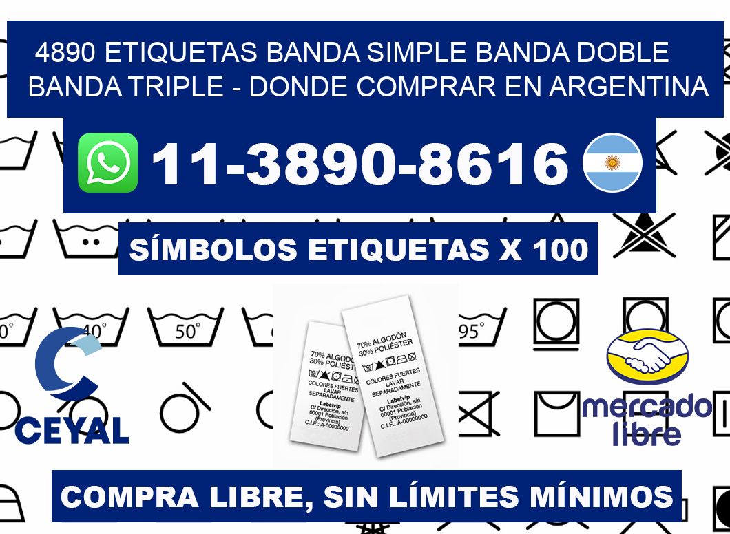 4890 etiquetas banda simple banda doble banda triple - Donde Comprar en Argentina