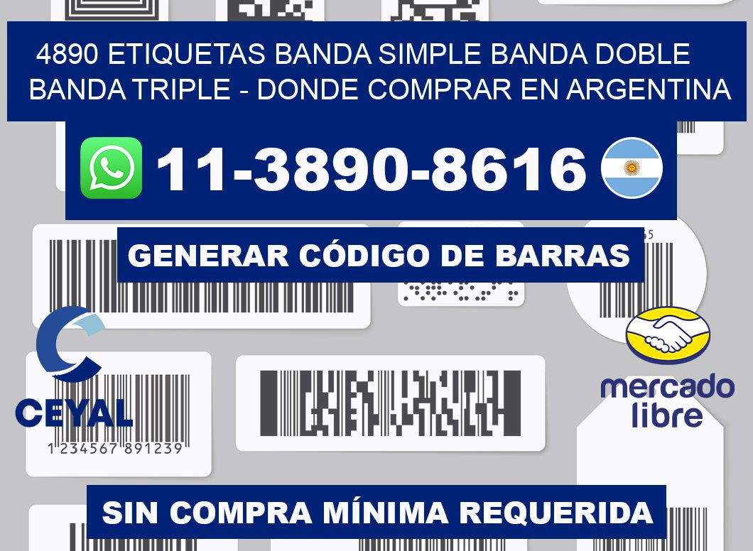 4890 etiquetas banda simple banda doble banda triple - Donde Comprar en Argentina
