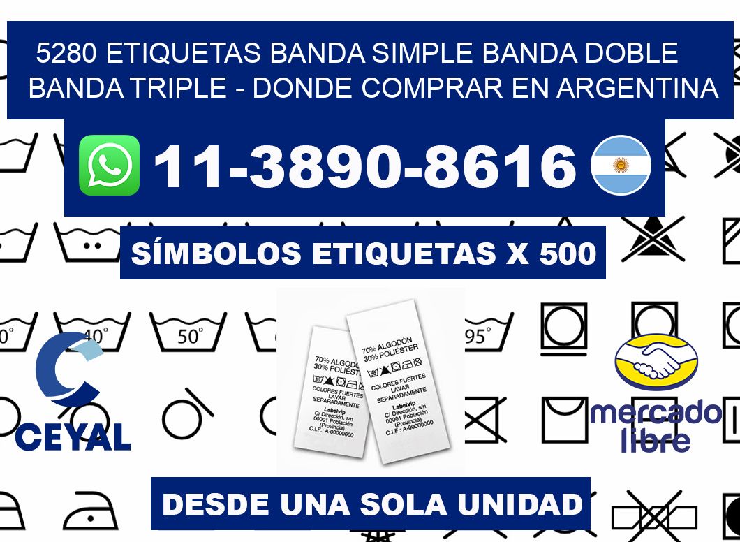 5280 etiquetas banda simple banda doble banda triple - Donde Comprar en Argentina