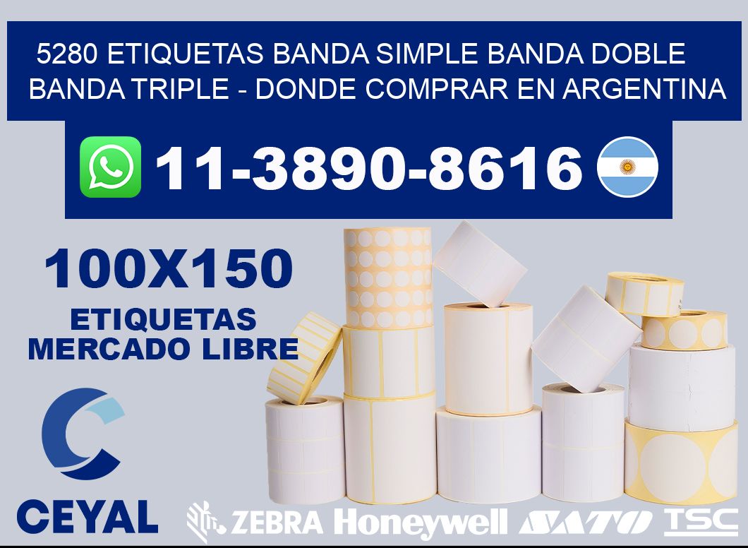 5280 etiquetas banda simple banda doble banda triple - Donde Comprar en Argentina