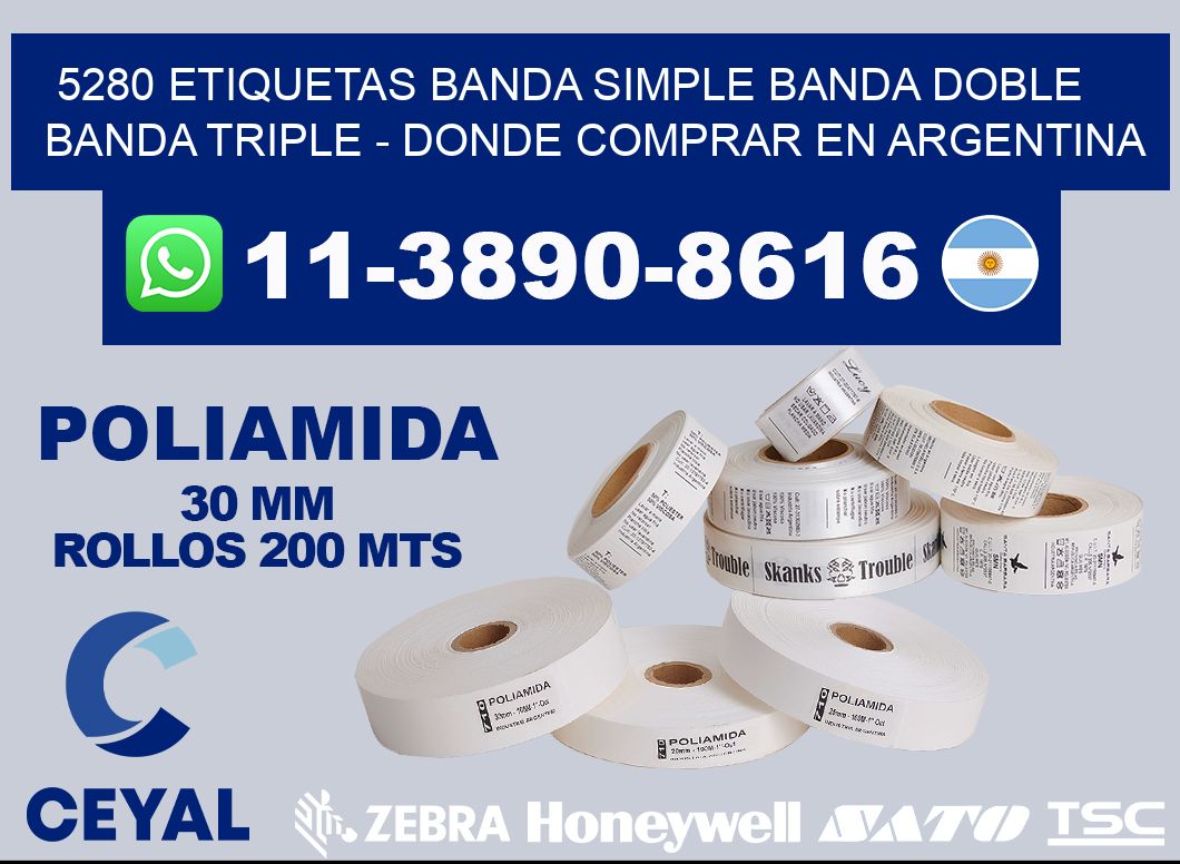 5280 etiquetas banda simple banda doble banda triple - Donde Comprar en Argentina