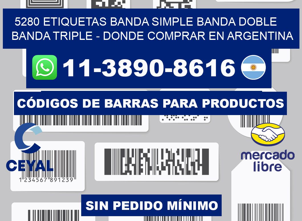 5280 etiquetas banda simple banda doble banda triple - Donde Comprar en Argentina