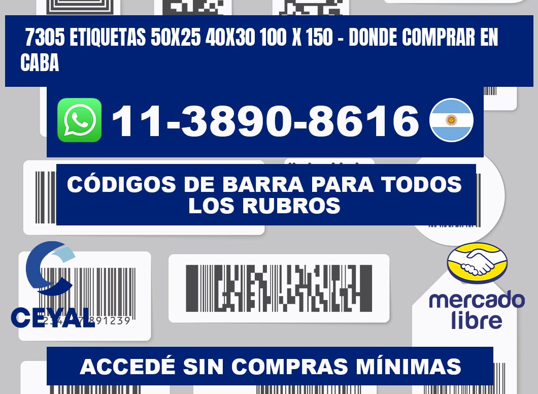 7305 etiquetas 50x25 40x30 100 x 150 - Donde Comprar en Caba