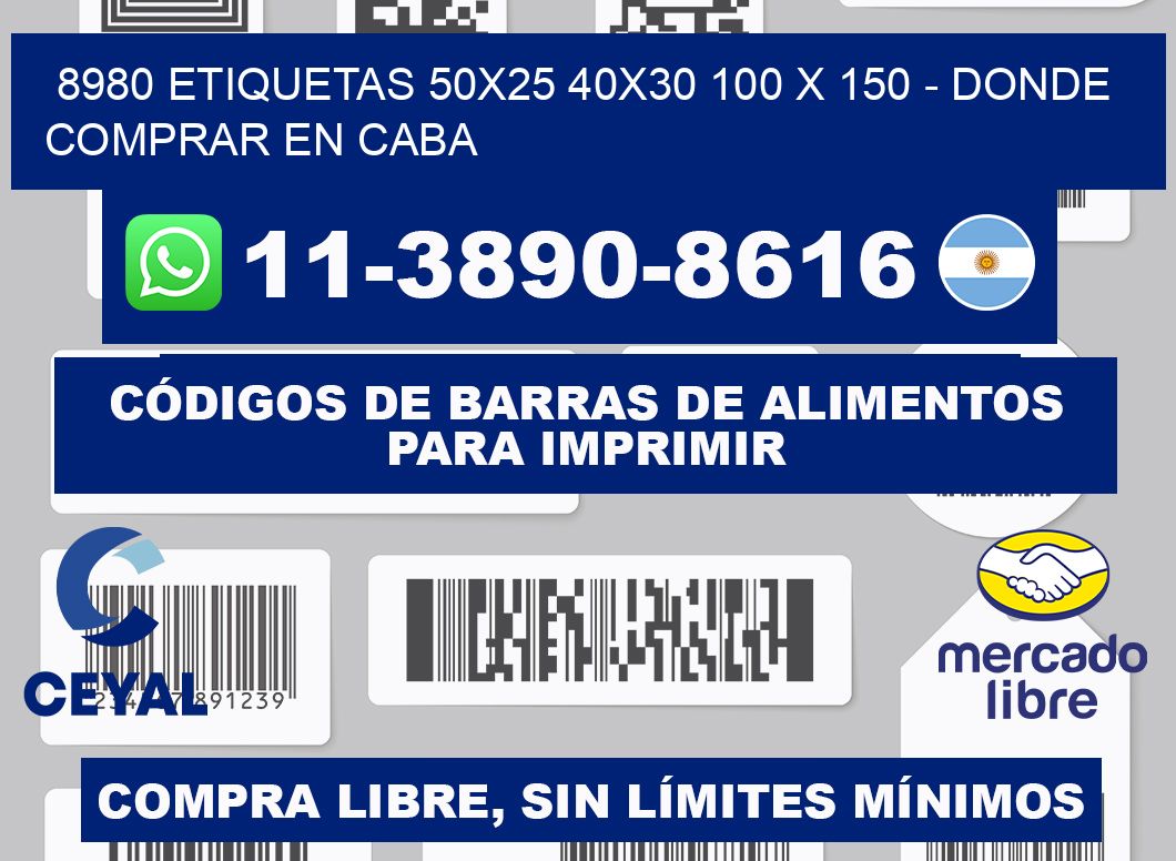 8980 etiquetas 50x25 40x30 100 x 150 - Donde Comprar en Caba