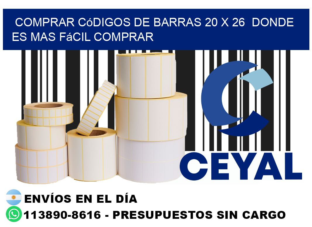 Comprar códigos de barras 20 x 26  Donde es mas fácil comprar