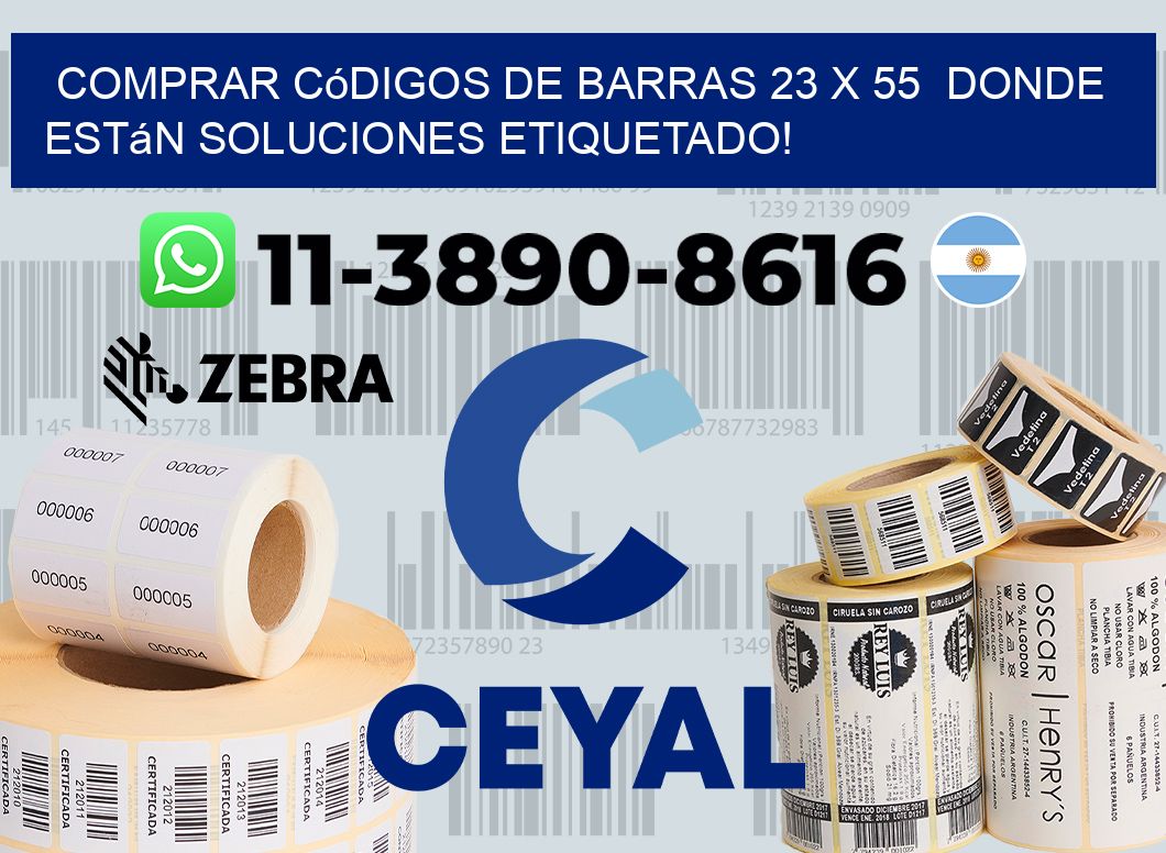 Comprar códigos de barras 23 x 55  donde están soluciones etiquetado!