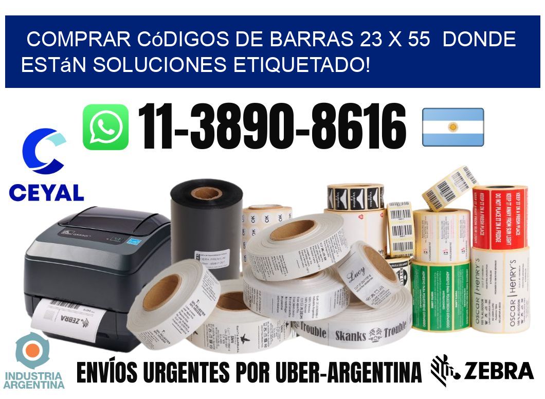 Comprar códigos de barras 23 x 55  donde están soluciones etiquetado!