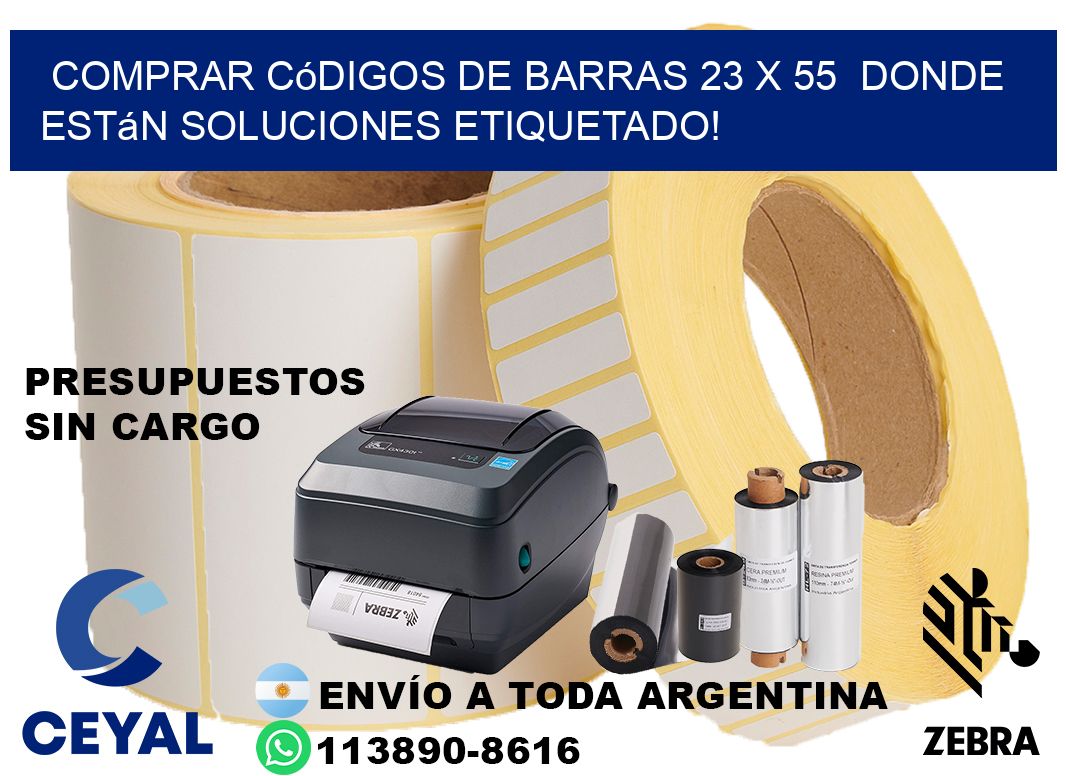 Comprar códigos de barras 23 x 55  donde están soluciones etiquetado!