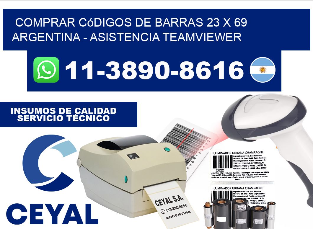 Comprar códigos de barras 23 x 69 argentina - asistencia teamviewer