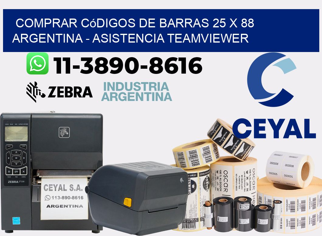 Comprar códigos de barras 25 x 88 argentina - asistencia teamviewer
