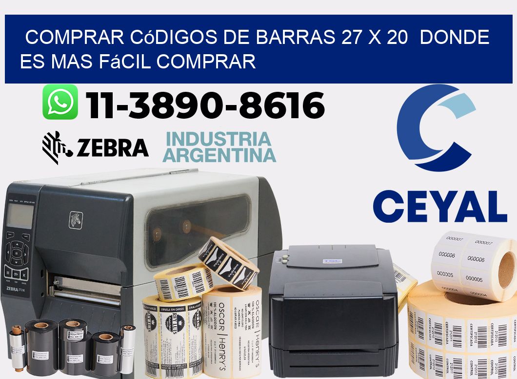 Comprar códigos de barras 27 x 20  Donde es mas fácil comprar